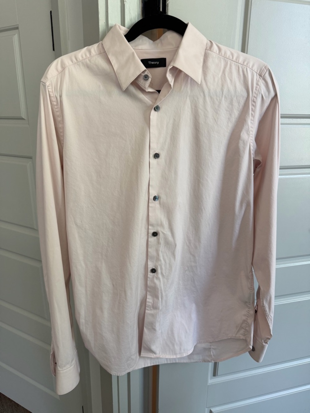 Theory Tailored-Fit Stretch Cotton Blend Dress Button-Down Shirt